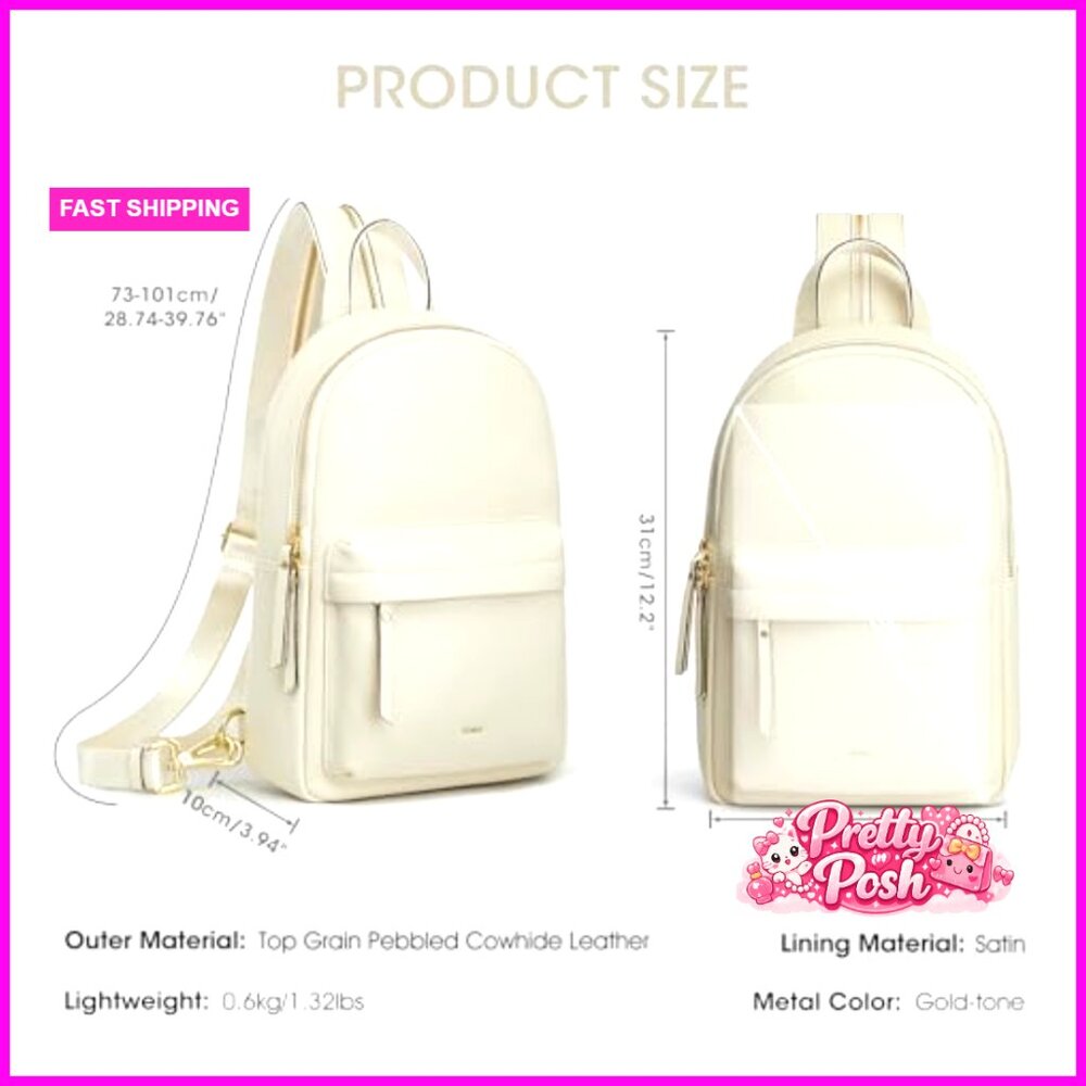 Leather Sling Backpack with RFID Blocking, Crossb… - image 5